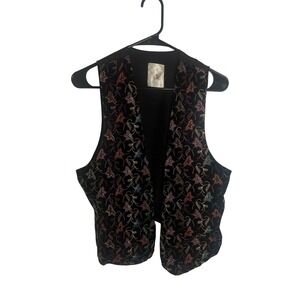 Rag Retro VTG One Size Embroidered Vest Colorful Floral 90's Grandma‎ Retro